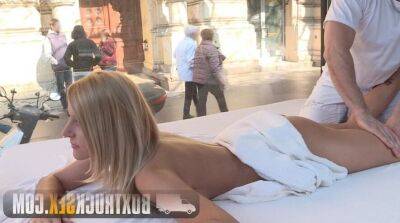 Summer - Hot Summer Gives a Foot Job in Public - sunporno.com