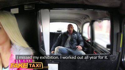 Blanche Bradburry - Blanche Bradburry's fake bodybuilder body slams busty blonde in taxi - sexu.com