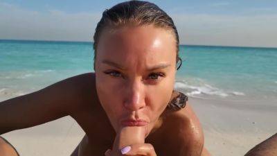 Monika Fox - Monika Fox In Naughty Pov Blowjob With Cum On The Beach - hclips