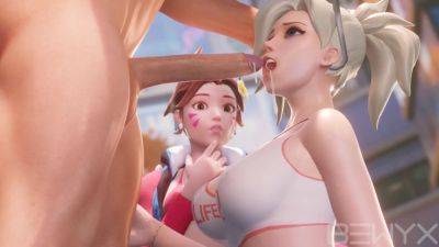 Dva takes over the experience of sucking dick from a skillful Mercy - anysex.com